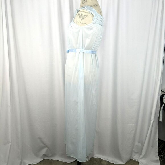 Vintage Henson Nightgown X Small Blue Long Old Hollywood - Picture 6 of 8